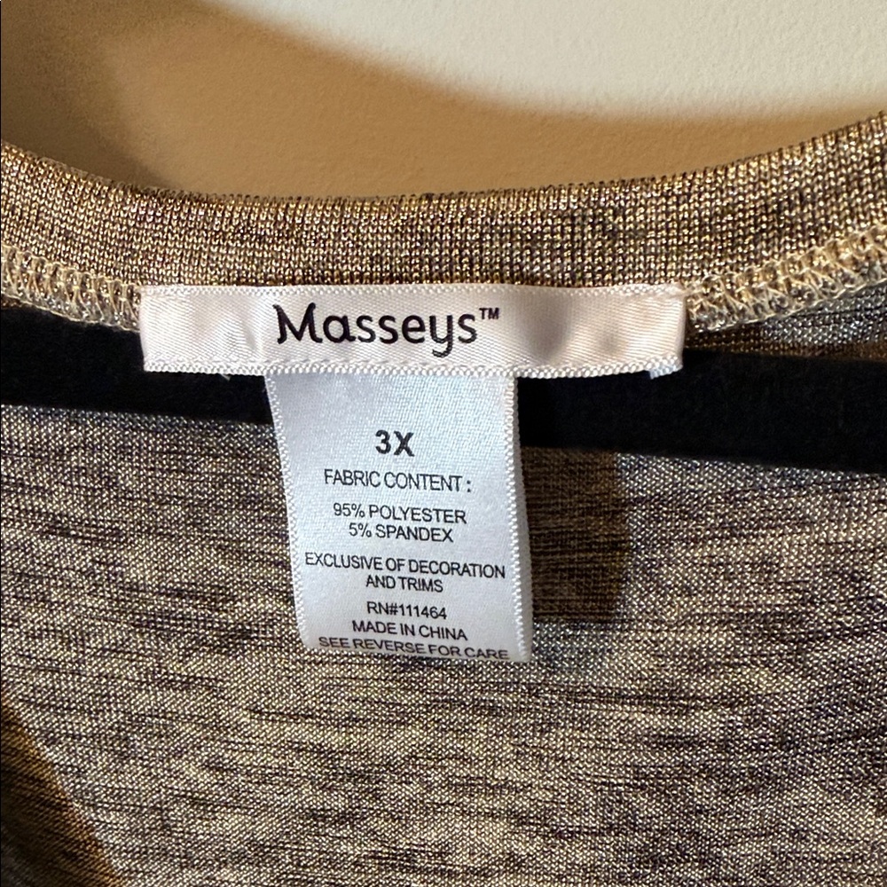 Mossimo Metallic Gold V-Neck Short Sleeve Tee - Picture 2 of 4